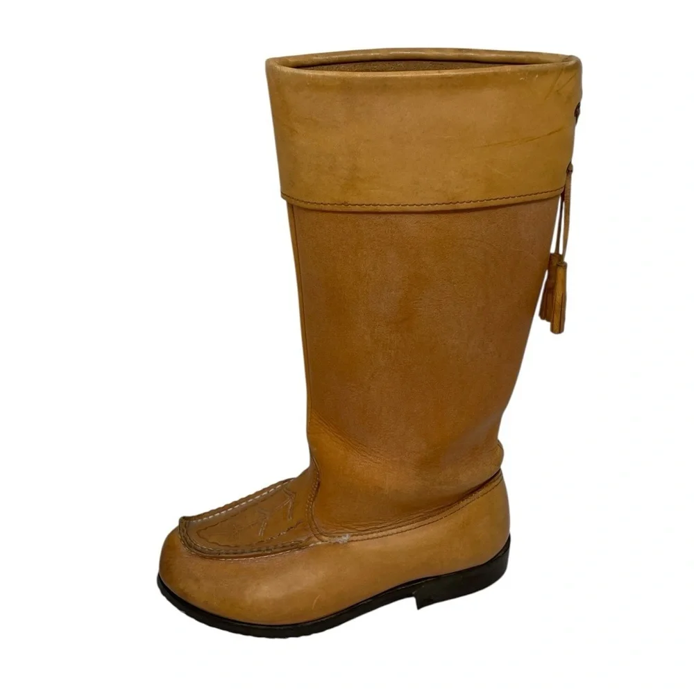 KERO Tan Reindeer Leather Knee-High Boots Sweden Scandinavian Size 39